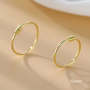 Solid Silver Small Huggie Earrings-12mm SH007 Gold